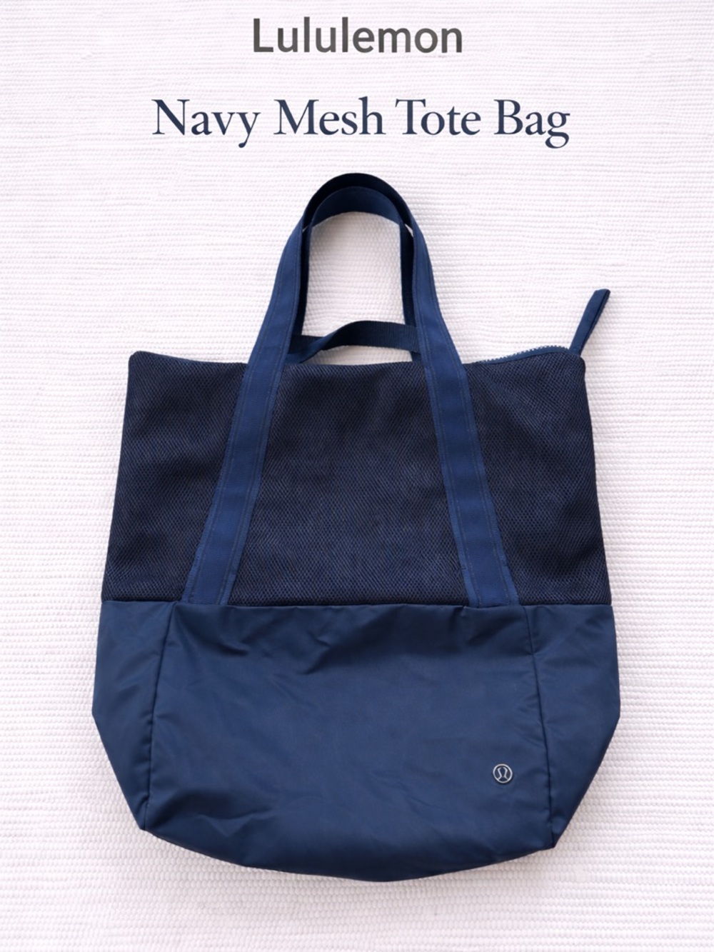 Lululemon Navy Mesh Tote Gym Bag Travel Everyday Carry Athleisure